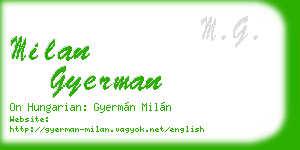 milan gyerman business card
